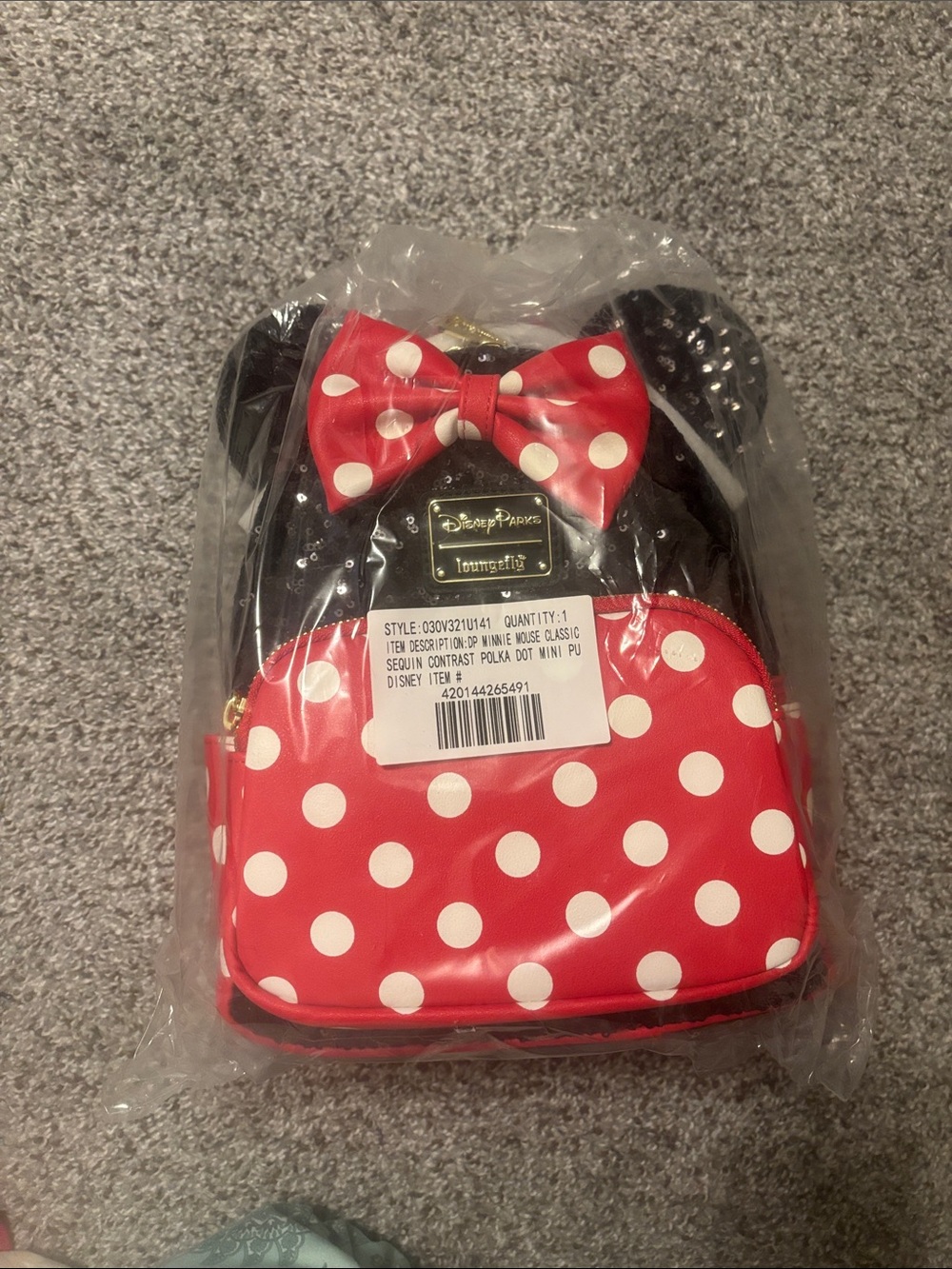 Loungefly Kids Polka Dot Minnie Mouse Backpack in Red, White & Black